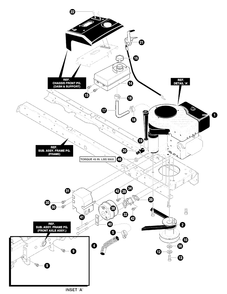 Engine And Control Assembly (Part 1) Diagram and Parts List for 40379X68A 2001 Briggs and Stratton Lawn Tractor